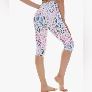 Women’s Leggings -HighWaist, Workout, Yoga, Capri, Running Pants-Colorful- M-New